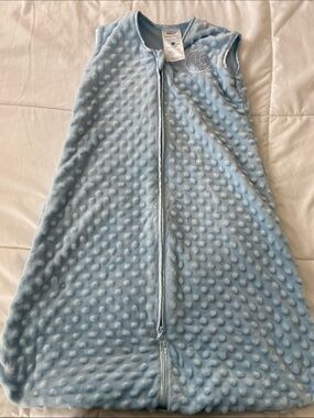 Halo Light Blue Textured Baby Sleep Sack with Front Zipper, wearable blanket